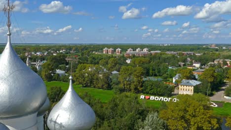 Panorama-of-Vologda-city,-aerial-view,-4k