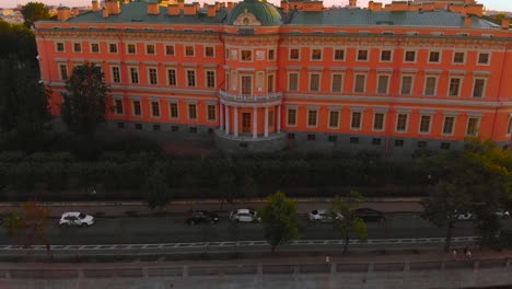 SAINT-PETERSBURG,-RUSSIA---MAY-2018:-beautiful-Top-view-of-St.-Petersburg-from-the-air-an-Mikhailovsky-castle-on-a-Sunny-summer-day