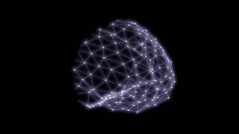 Human-brain-triangles-grid-scan-3D-rendering