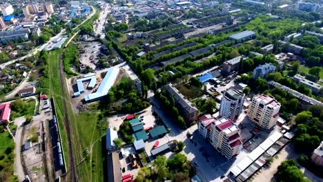 Panoramic-Aerial-drone-view-of-city