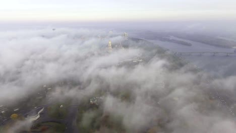 Aerial-view-Kiev-Pechersk-Lavra-in-autumn,-Kiev-,-Ukraine.