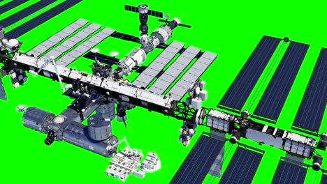 Flug-von-der-internationalen-Raumstation-auf-Green-Screen