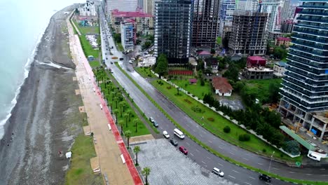 Aerial-view-of-Batumi-at-rainy-day-FullHD-shot