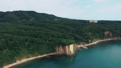 Kiselev's-rock-near-Tuapse,-Black-sea,-Russia.Aerial-view