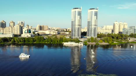 Two-identical-buildings-nearby,-aerial-view