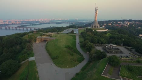 Statue-Mother-Motherland-Kiev-city.-Eternal-flame-in-park-Second-World-War