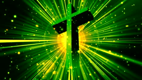 Divine-Worship-Cross-Green-Loopable-Background