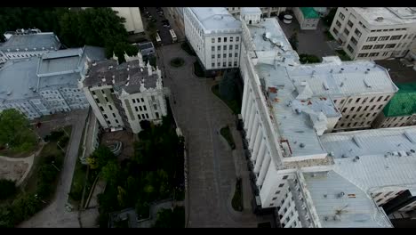 Presidential-administration-House-with-Chimeras-and-Ivan-Franko-Theater-sights-of-Kyiv-in-Ukraine