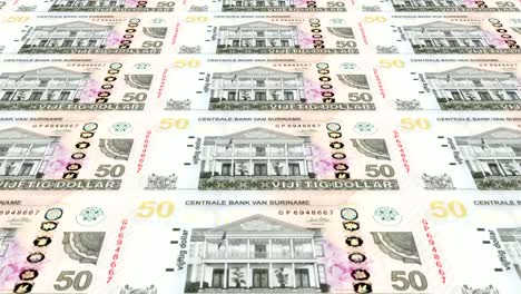 Banknotes-of-fifty-Surinamese-dollars-of-Suriname,-cash-money,-loop