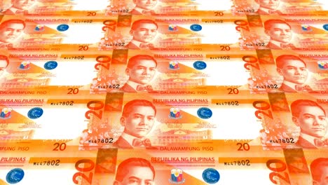 Billetes-de-veinte-pesos-Filipinas-de-Filipinas,-dinero-en-efectivo,-lazo