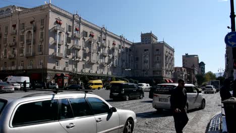 TBILISI,-GEORGIA---October-17,-2017.-Circular-traffic-in-the-modern-part-of-the-city