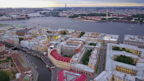 russia-sunset-time-saint-petersburg-cityscape-neva-river-aerial-panorama-4k