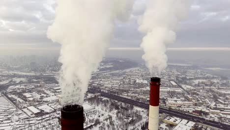 Coal-Power-Plant-Emitting-Carbon-Dioxide-Pollution-from-Smokestacks