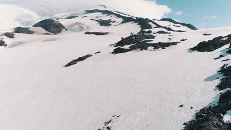 Aerial-view-of-beautiful-nature-snowy-rocky-peaks-landscape