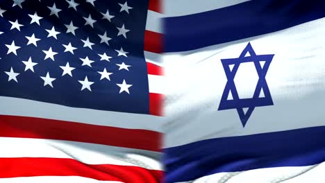 Fondo-de-banderas-de-Estados-Unidos-e-Israel,-las-relaciones-diplomáticas-y-económicas