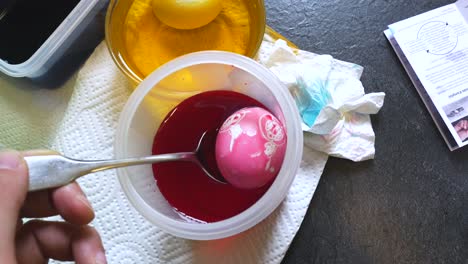 Easter-Egg-in-Red-Dye-Bowl