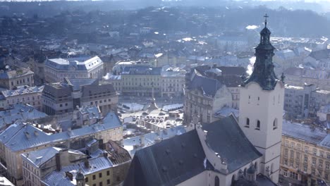 Cityscape-of-Lvov,-Ukraine