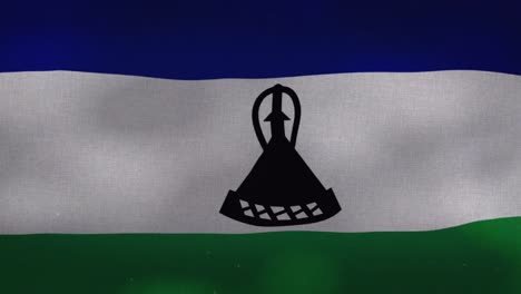 Lesotho-Nationalflagge-Waving