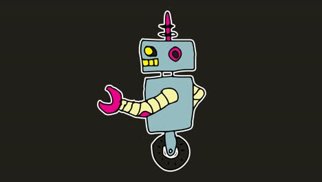 Kids-drawing-black-Background-with-theme-of-robot