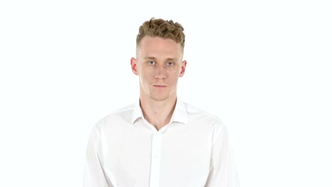 Young-Businessman-Offering-Help,-White-Background