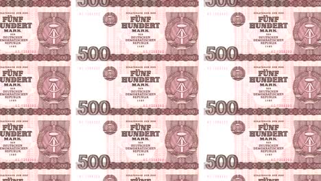 Banknotes-of-five-hundred-german-marks-of-the-old-German-republic,-cash-money