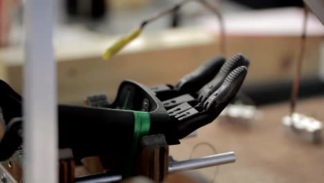 Close-up-of-artificial-hand-limb-is-being-tested