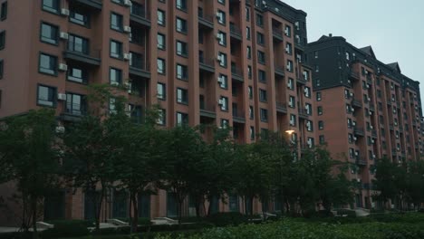 Establishing-shot-of-modern-apartment-building.-Multistoried-modern-architecture-and-stylish-living-block-of-flats