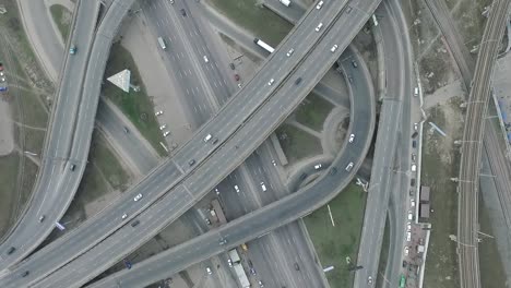 Aerial-footage-of-flyovers,-junctions,-roads,-bridges