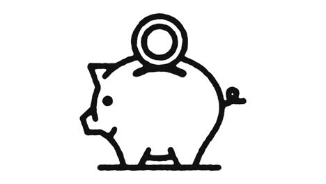 Piggy-Bank-Icon-Animation-Footage-&-Alpha-Kanal