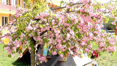 Osterbaum-im-Garten---Moderner-öffentlicher-Baukindergarten---Kindergarten