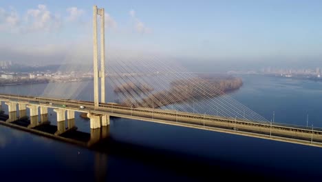 Aerial-view-of-the-South-Bridge.-Aerial-view-of-South-subway-cable-bridge.-Kiev,-Ukraine.