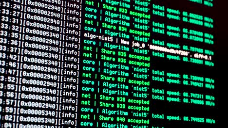 Cryptocurrency-mining-process-console-display