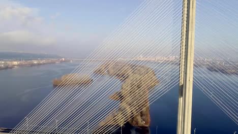 Aerial-view-of-the-South-Bridge.-Aerial-view-of-South-subway-cable-bridge.-Kiev,-Ukraine.