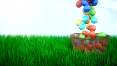 Falling-Easter-eggs-in-a-wicker-basket