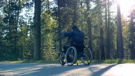 Patient-in-a-special-wheelchair.