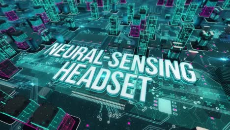 Neural-sensing-Kopfhörer-mit-digitaler-Technologie-Konzept