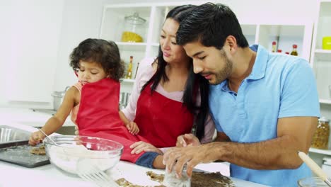 Asian-Chinese-couple-baking-organic-cookies-home-kitchen