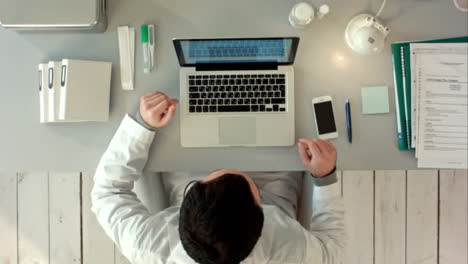 Top-view-of-Doctor-Having-Video-Conference-With-Senior-Patient-And-Nurse