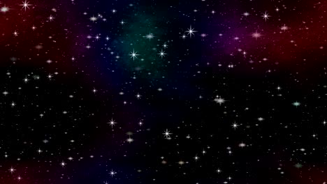 Cosmos-animation-with-colorful-nebula-and-flying-stars.-Outer-space-with-meteorites.-Fantasy-animated-abstract-space