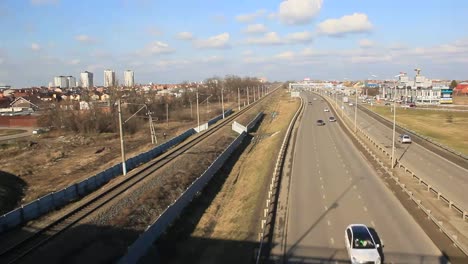 Autopista-de-Rostov-en-la-entrada-a-Krasnodar,-Rusia