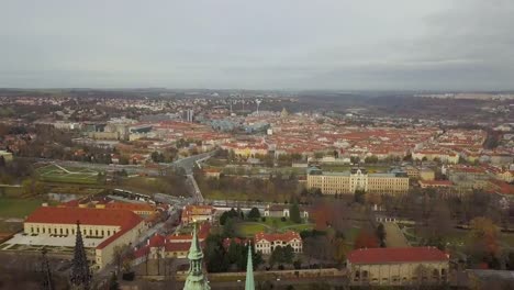 Aerial-panoramic-view-to-St.-Vitus-Cathedral-in-Prague