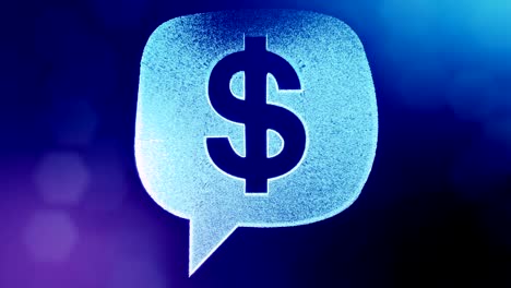 dollar-sign-in-emblem-of-cloud-message.-Finance-background-of-luminous-particles.-3D-seamless-animation-with-depth-of-field,-bokeh-and-copy-space-for-your-text.-Blue-v6