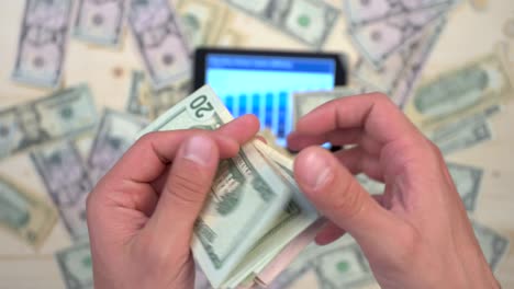 Close-up-of-hands-counting-dollar-bills