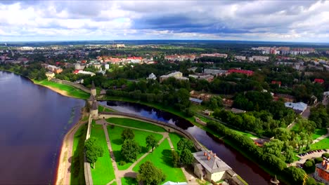 Aerial-view-of-the-Trinity-Cathedral-in-the-Pskov-Kremlin