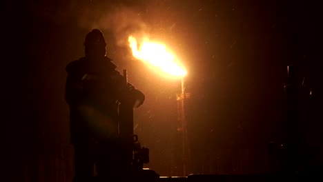 Oil,-gas-torch.-Preparation-and-production-of-petroleum-products.