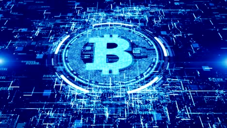 Cryptocurrency-de-Bitcoin-en-el-ciberespacio-digital