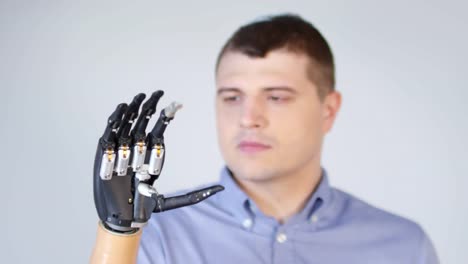 Amputee-Man-Moving-Fingers-on-Prosthetic-Arm