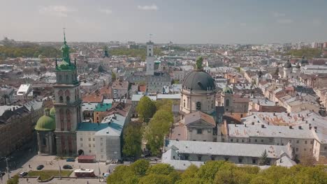 Lvov,-Ukraine.-Aerial-City-Lviv,-Ukraine.-Panorama-of-the-old-town.-Dominican