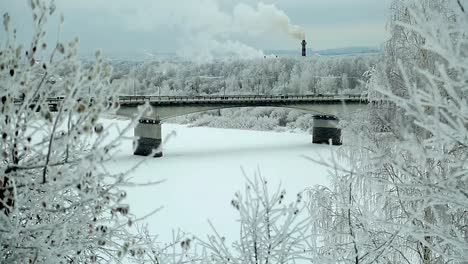 Winterblick-in-der-alten-russischen-Stadt