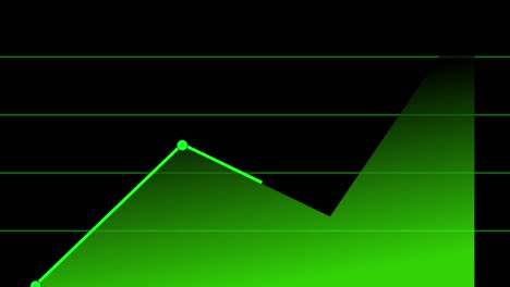 Grüne-Linie-Diagramm-auf-schwarzem-HintergrundDiagramm-des-Börsen-Investmenthandels.